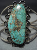 Astonishing Vintage Native American Jewelry Navajo Green Turquoise Sterling Silver Bracelet Old-Nativo Arts