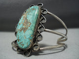 Astonishing Vintage Native American Jewelry Navajo Green Turquoise Sterling Silver Bracelet Old-Nativo Arts