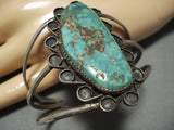 Astonishing Vintage Native American Jewelry Navajo Green Turquoise Sterling Silver Bracelet Old-Nativo Arts