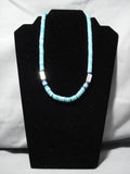 Astonishing Vintage Native American Navajo Sterling Silver Turquoise Necklace Old-Nativo Arts