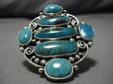 Astonishing Vintage Native American Navajo Sterling Silver Turquoise Ring Old-Nativo Arts