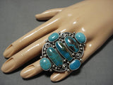 Astonishing Vintage Native American Navajo Sterling Silver Turquoise Ring Old-Nativo Arts