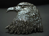 Astonishing Vintage Navajo Majestic Eagle Sterling Silver Ev Jones Bracelet-Nativo Arts
