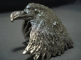 Astonishing Vintage Navajo Majestic Eagle Sterling Silver Ev Jones Bracelet-Nativo Arts