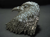 Astonishing Vintage Navajo Majestic Eagle Sterling Silver Ev Jones Bracelet-Nativo Arts
