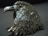 Astonishing Vintage Navajo Majestic Eagle Sterling Silver Ev Jones Bracelet-Nativo Arts