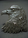 Astonishing Vintage Navajo Majestic Eagle Sterling Silver Ev Jones Bracelet-Nativo Arts