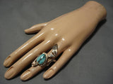 Astounding Vintage Hopi Native American Brad Gashwazra Sterling Silver Ring Old-Nativo Arts