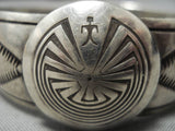 Astounding Vintage Native American Navajo Domed Sterling Silver Button Bracelet Old-Nativo Arts