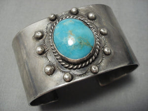 Astounding Vintage Native American Navajo Royston Turquoise Sterling Silver Bracelet Old-Nativo Arts