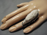 Astounding Vintage Navajo Eagle Head Native American Sterling Silver Ring Old-Nativo Arts