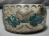 Astounding Vintage Navajo Geometric Sterling Silver Native American Bracelet Old-Nativo Arts