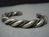 Astounding Vintage Navajo Sterling Silver Spiral Bracelet Native American Jewelry-Nativo Arts