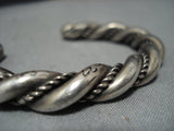 Astounding Vintage Navajo Sterling Silver Spiral Bracelet Native American Jewelry-Nativo Arts