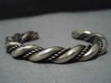 Astounding Vintage Navajo Sterling Silver Spiral Bracelet Native American Jewelry-Nativo Arts