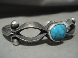 Authentic And Rare Navajo Aaron Anderson Turquoise Native American Jewelry Silver Bracelet-Nativo Arts