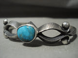 Authentic And Rare Navajo Aaron Anderson Turquoise Native American Jewelry Silver Bracelet-Nativo Arts