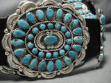 Authentic Native American Jewelry Navajo Victor Moses Begay Turquoise Sterling Silver Concho Belt-Nativo Arts