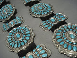 Authentic Native American Jewelry Navajo Victor Moses Begay Turquoise Sterling Silver Concho Belt-Nativo Arts