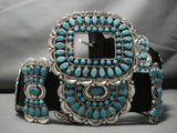 Authentic Native American Jewelry Navajo Victor Moses Begay Turquoise Sterling Silver Concho Belt-Nativo Arts