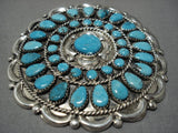 Authentic Native American Navajo Victor Moses Begay Turquoise Sterling Silver Pin-Nativo Arts