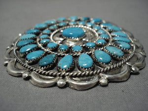 Authentic Native American Navajo Victor Moses Begay Turquoise Sterling Silver Pin-Nativo Arts