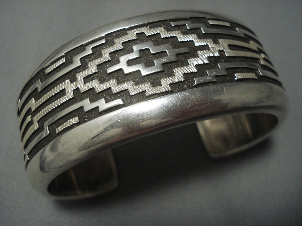 Authentic Vintage Navajo Dan Jackson Navajo Sterling Native American  Jewelry Silver Bracelet