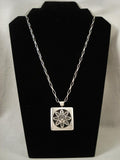 Award Winning Vintage Hopi Melson Harris Heavy Native American Jewelry Silver Necklace-Nativo Arts
