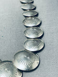 Extraordinary Native American Navajo Sterling Silver Basket Bead Concho Necklace-Nativo Arts