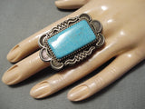 One Of The Best Vintage Native American Navajo Tommy Jackson Turquoise Sterling Silver Ring-Nativo Arts