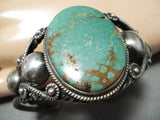 Early Huge Vintage Native American Navajo Royston Turquoise Coiled Sterling Silver Bracelet-Nativo Arts