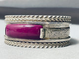 Native American Heavy Vintage Southwestern Sterling Silver Sugilite Bracelet Cuff-Nativo Arts