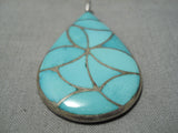 Important Orlinda Natewa Turquoise Sterling Silver Native American Pendant-Nativo Arts