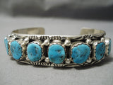 Amazing Vintage Native American Navajo Sky Blue Turquoise Sterling Silver Bracelet-Nativo Arts