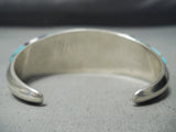 One Of The Most Unique Vintage Native American Navajo #8 Turquoise Sterling Silver Bracelet-Nativo Arts