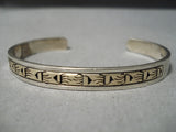 Superior Vintage Native American Navajo 14k Gold Sterling Silver Symbolic Bracelet-Nativo Arts