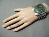 One Of Best Vintage Native American Navajo Squared Royston Turquoise Sterling Silver Bracelet-Nativo Arts