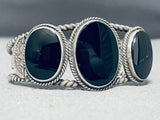 Incredible Vintage Native American Navajo Black Onyx Sterling Silver Bracelet-Nativo Arts