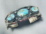 Rare Vintage Native American Navajo Red Mountain Turquoise Sterling Silver Bracelet-Nativo Arts
