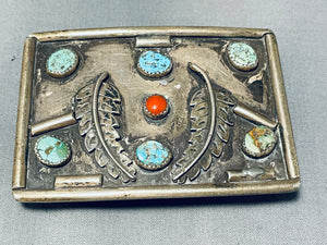 Marvelous Vintage Native American Navajo Royston Turquoise Sterling Silver Buckle-Nativo Arts