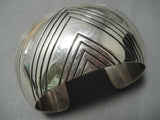 Striking Vintage Navajo Elm Kee Zig Zag Sterling Silver Native American Bracelet-Nativo Arts