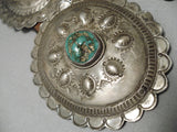 Huge Heavy Big Vintage Native American Navajo Green Turquoise Sterling Silver Concho Belt Old-Nativo Arts