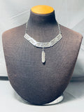 Yazzie Vintage Native American Navajo Sterling Silver Storyteller Necklace Signed-Nativo Arts