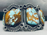 127 Grams Heavy Native American Navajo #8 Turquoise Sterling Silver Bracelet Cuff-Nativo Arts