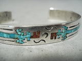 One Of Oldest Vintage Native American Navajo Thomas Singer Turquoise Sterling Silver Bracelet-Nativo Arts