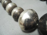 One Of Biggest Ever Native American Navajo Sterling Silver Bead Necklace- Gigantic!!-Nativo Arts