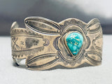 Very Important Vintage Native American Navajo Ingot Silver William Goodluck Turquoise Bracelet-Nativo Arts