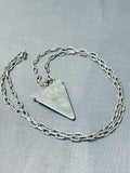 Fantastic Vintage Native American Navajo Kingman Turquoise Sterling Silver Triangle Necklace-Nativo Arts