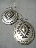 Wonderful Vintage Navajo Sterling Silver Earrings Native American-Nativo Arts
