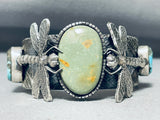 Heavy 127 Gram Vintage Native American Navajo Green Turquoise Sterling Silver Bracelet-Nativo Arts